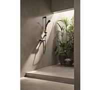 Système de douche HANSAPRISMA Hansa avec thermostat, montage mural, 770 mm, noir mat