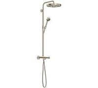 Système de douche hansgrohe AXOR One avec thermostat et pomme de douche 280 48794820 encastré, garniture de finition, type de jet 2000 , 13,2 l/min, nickel brossé