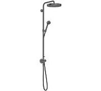 Système de douche hansgrohe AXOR One avec thermostat et pomme de douche 280 48796340 kit d'installation finale encastré, type de jet 2000 , 12 l/min, chrome noir brossé