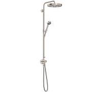 Système de douche hansgrohe AXOR One avec thermostat et pomme de douche 280 48796800 encastré, kit d'installation finale, type de jet 2000 , 12 l/min, finition inox