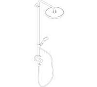 Système de douche hansgrohe AXOR One avec thermostat et pomme de douche 280 48797670 Kit d'installation finale encastré, type de jet à économie d'eau 2000 , EcoSmart, 8 l/min, noir mat