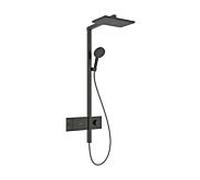 hansgrohe Raindance Alive Q système de douche 210/340 1jet EcoSmart avec ShowerSelect Comfort, 24581340, Couleur: Chrome noir brossé