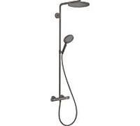 Système de douche hansgrohe Raindance S 28823340 2000 PowderRain type de jet économiseur d'eau avec thermostat, EcoSmart, 8 l/min, chrome noir brossé