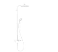 hansgrohe Raindance S Système de douche 240 1jet, PowderRain, EcoSmart, avec thermostat, 28823700, Couleur: Blanc mat
