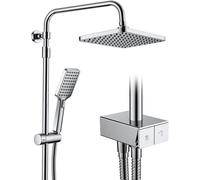 Système de douche HOMELODY sans raccords avec interrupteurs piano, ensemble complet de raccords de douche, grande douche à pluie carrée sans raccords, idéal pour la rénovation, douche rainforest, douc