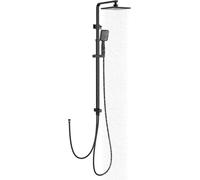 Système de douche HOMELODY sans raccords, raccord de douche à pluie noir, ensemble de douche en acier inoxydable, douche à pluie carrée, colonne de douche réglable avec pommeau de douche