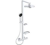 Système de douche Ideal Standard Alu+ BD583SI avec thermostat Ceratherm , 2 Ablagen , argent