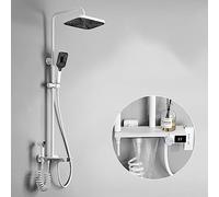 Système de douche LED Affichage numérique Fauce de douche Set 4 Fonction Douche de douche Mur Wall Bathroom Rain Rain Shower Set Bathtub Robinet baignoire avec douche à main et pulvérisateur de bidet
