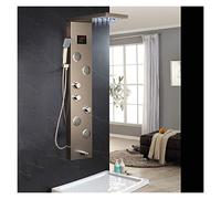 Système de Douche, LED Salle De Bains Robinet Douche Température Affichage Numérique Panneau Système Massage Du Corps Jets Serviette Colonne(Dark Grey Shower A)