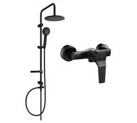Système de douche Mexen Carl avec douche de tête et mitigeur, noir