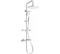 Système de douche Mexen KT17 avec thermostat, chrome/blanc, série Kai