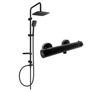 Mexen Kai Sven ensemble de douche apparent avec pomme de douche et mitigeur thermostatique, noir - 77100262-70 5975 5907709180598