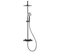 Système de Douche mitigeur de Pluie Mural à Haut débit, Ensemble combiné de Douche avec Pomme de Douche à Effet de Pluie, Douche à Main et Robinet de Bec de Baignoire
