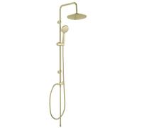 Système de douche mod. Young Line - Pomme de douche à effet pluie et douchette à main avec 3 fonctions - Acier inoxydable - Or