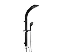 Système de Douche Moderne, Ensemble combiné de Douche de Salle de Bain, Ensemble de Robinet de Douche Mural Multifonctionnel avec Pomme de Douche à Effet de Pluie, Douche à Main, Noir