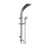 Système de Douche Moderne, Ensemble combiné de Douche de Salle de Bain, Ensemble de Robinet de Douche Mural Multifonctionnel avec Pomme de Douche à Effet de Pluie, Douche à Main, Noir