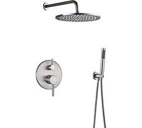 Système de douche Moup de douche Robinet de douche Ensemble de douche de pluie en laiton ensemble de baignoire en nickel brossé et kit de garniture de douche avec pulvérisateur à main et tête de