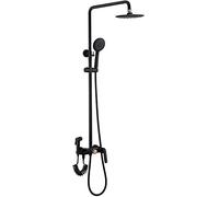 Système de douche Mur Murled Down Robinet Ensemble avec tête de douche de douche ronde 7 "Salle de douche à poignée avec remplissage de bain et douche à main, pulvérisateur de bidet, décoration