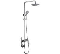 Système de douche Mur Murled Down Robinet Ensemble avec tête de douche de douche ronde 7 "Salle de douche à poignée avec remplissage de bain et douche à main, pulvérisateur de bidet, décoration