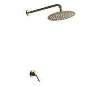 Système De Douche Mural En Laiton Avec Pommeau Effet Pluie Et Mitigeur Baignoire Or/noir/chrome