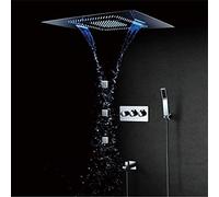 Système de douche mural moderne avec télécommande, éclairage LED 6 options de pulvérisation - Amélioration de la salle de bain de luxe pour une relaxation ultime et une expérience spa