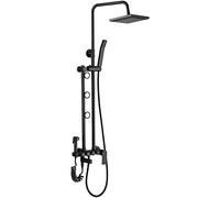 Système de douche noir de douche à main avec une douche de douche à eau chaude et froide ensemble de douche. Ensemble de robinet de douche multifonctionnel avec pomme de douche de pluie, douche à