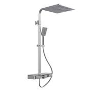 Système de douche OCEAN chromé-anthraciteavec - mitigeur thermostatique et tablette