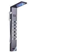 Système de Douche Panneau de Douche à lumière LED Ensemble de robinets de Douche à Effet de Pluie Cascade Spa Massage Jet Bain Colonne de Douche Mélangeur de Douche Tour de Robinet, Noir 8007