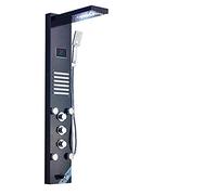 Système de Douche Panneau de Douche à lumière LED Ensemble de robinets de Douche à Effet de Pluie et Cascade Spa Massage Jet Bath Colonne de Douche Mitigeur de Douche Tour, Nickel brossé 9001