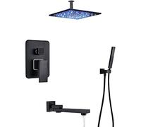 Système de douche Robinet de douche dissimulé Set Wall Mourisé Boucheur de douche Tapisseurs Ensemble avec douche à main et Précipitant la tête de douche Advanced Air Injection Technology Bronze