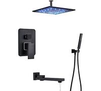 Système de douche Robinette de douche dissimulée Set Mur Mall Moux de douche Tapisseurs Ensemble avec douche à main et Précipitant la tête de douche Advanced Air Injection Technology Bronze Finish,