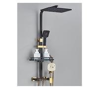 Système de douche salle bain à affichage numérique, ensemble noir robinet thermostatique, effet pluie moderne for(Black Gold 4ways D)