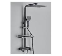 Système de douche salle bain à affichage numérique, ensemble noir robinet thermostatique, effet pluie moderne for(Gray 3 Ways B)
