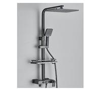 Système de douche salle bain à affichage numérique, ensemble noir robinet thermostatique, effet pluie moderne for(Gray 3 Ways A)