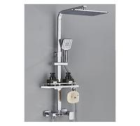 Système de douche salle bain à affichage numérique, ensemble noir robinet thermostatique, effet pluie moderne for(Chrome 3ways D)
