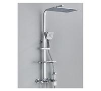 Système de douche salle bain à affichage numérique, ensemble noir robinet thermostatique, effet pluie moderne for(Chrome 4ways C)
