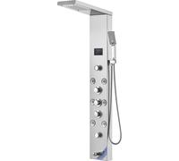 Système de douche SucceBuy, 6 modes de douche, tour de douche à LED et écran avec énergie hydraulique, cascade, chute d'eau, 8 buses de massage, bec de baignoire, douchette à main, kit de douche mural