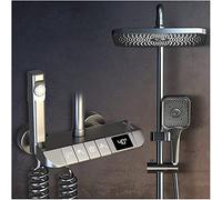 Système de douche thermostatique de luxe avec affichage numérique de la température | Ensemble mitigeur de douche haute pression à effet pluie | Kit de douche complet pour salle de bain pour une