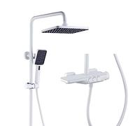 Système de douche thermostatique, douche précipitamment mélangeur à trois voies de base de produits de douche de douche de douche, coffre-fort exposé mural avec pulvérisateur de douche à main (Krom A)