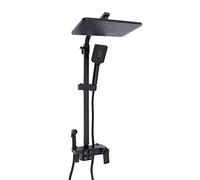 Système de douche thermostatique - Écran LED - Kit complet avec robinet, pommeaux de douche et douchette - Montage mural - Hauteur réglable