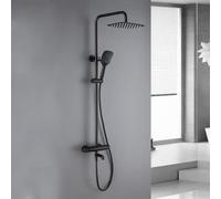 Système de douche thermostatique - Ensemble de douche à trois fonctions avec tête de pulvérisation réglable et mitigeur inverseur de baignoire pour une expérience de salle de bain luxueuse