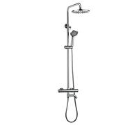 Système de Douche thermostatique, système de mélangeur de Douche de Salle de Bain, Ensemble avec Barre de Douche réglable, Douche de tête à Effet de Pluie en Laiton et Filtre de Pomme de Douche pour
