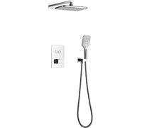 Système de douche thermostatique Système mural de douche engendré avec tête de douche Salle de douche à poignée à poignée avec douche à main, chrome, décoration
