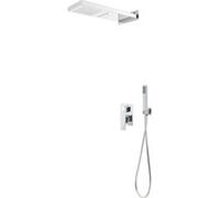 Système de douche - vidaXL - Acier inoxydable 201 - Douchette à main incluse - Pomme carrée - 1,5 m flexible Multicolore G