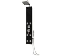 vidaXL Système de douche Colonne en acier inoxydable Verre trempé 3 modes Design moderne Noir