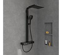 Système de douche Villeroy et Boch Infinity Showers TVS110005000K5 413x1055x561mm, carré, montage mural, noir mat