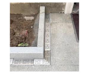 Système de drainage à canal étroit avec grilles, drain de tranchée robuste pour allée, cour, terrasse, jardin, balcon, douche