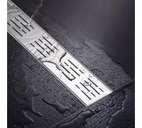 Système de Drainage,Caniveau Fin Et Fin pour Terrasse Extérieure,Bac Souterrain en Béton/Ensemble de Drainage Large de 1,3 X 2 X 4 X 6 Pouces avec Grille Métallique,Eaux Pluviales