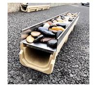 Système de Drainage de Canal avec Grille - Kit de Drain français pour Cour et Jardin, Drain de tranchée Amovible pour allées en béton, parterres de Fleurs et Remplissage de Galets (100X15X30