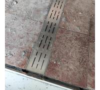 Système de Drainage de tranchée, Canal avec Grille métallique, gouttière de Drainage de Remplacement Mince et Large en Acier Inoxydable, Kits Robustes pour Garage, Piscine, Patio (Lot de 4, 20 x 5 cm